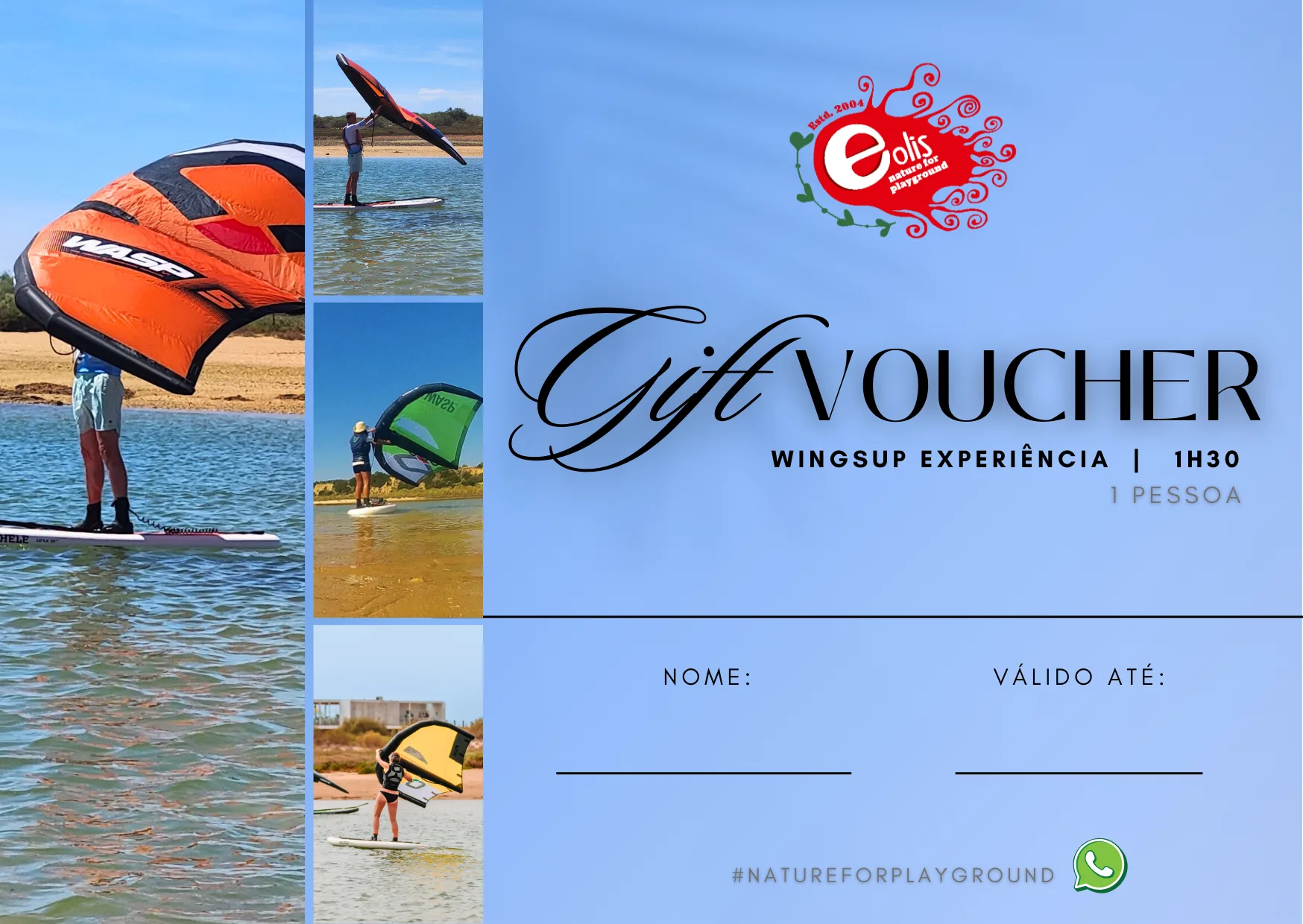 Voucher for a WingSUP Experience 2 wing sup algarve