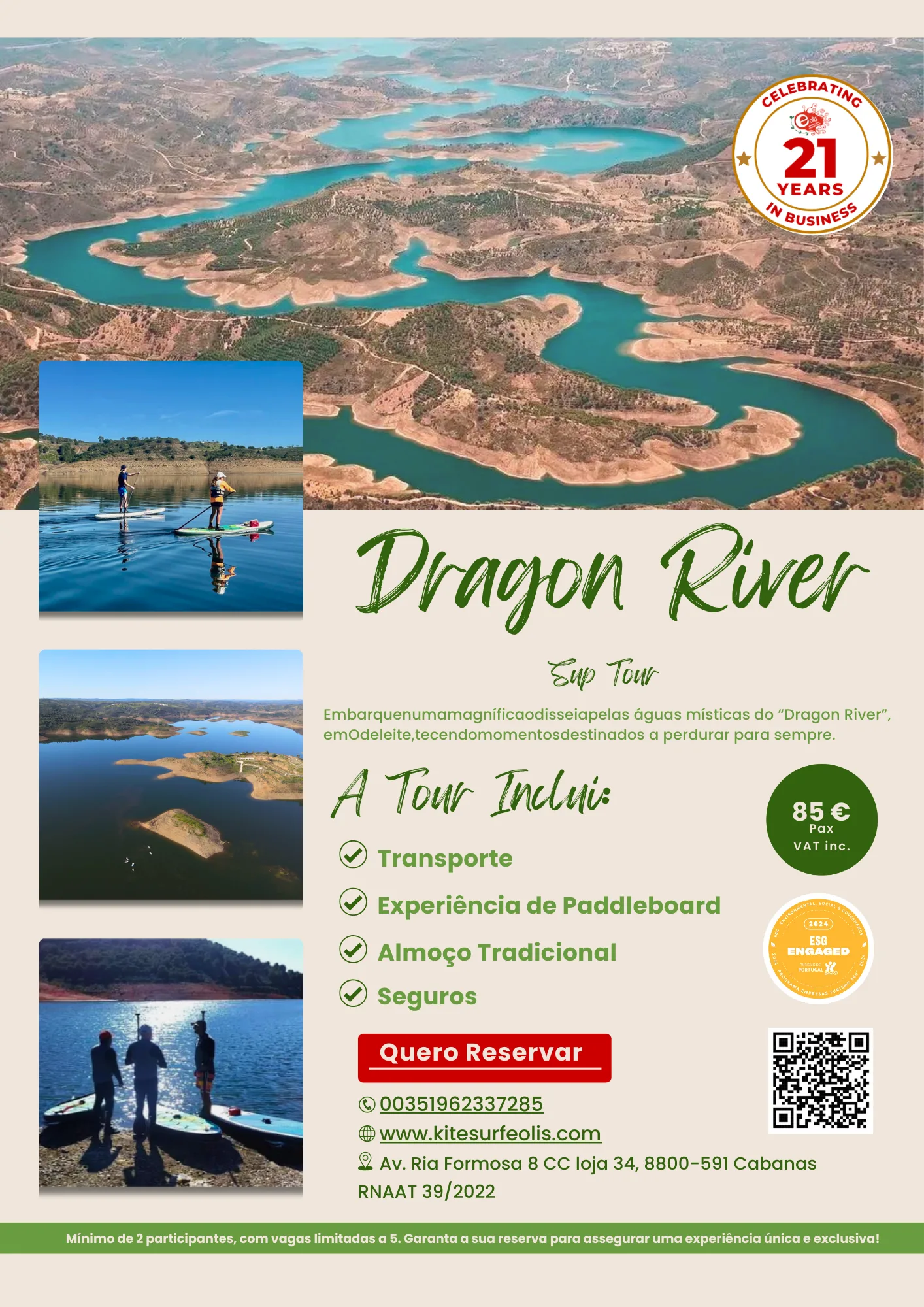 "Dragon River Escape - SUP & Flavours of Algarve" 2 SUP Tour & Sabores do Algarve